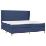 vidaXL Sommier à lattes de lit avec matelas Bleu 200x200 cm Tissu