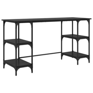 vidaXL Bureau Chêne noir 140 x 50 x 75 cm Bois d'ingénierie