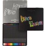 Crayon de couleur black edition  étui de 24 faber-castell