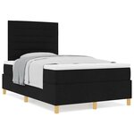 vidaXL Lit à sommier tapissier avec matelas noir 120x200 cm en tissu