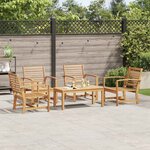 Ensemble de canapé de jardin 5 Pièces Naturel Bois de teck solide