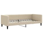 vidaXL Lit de jour avec gigogne et matelas crème 80x200 cm tissu