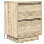 VidaXL Table de chevet avec lumières LED chêne sonoma 38x34x50 cm