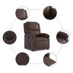 vidaXL Fauteuil inclinable électrique Marron Similicuir
