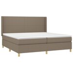 vidaXL Sommier à lattes de lit matelas et LED Taupe 200x200 cm Tissu