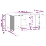 vidaXL Meuble TV 99 x 34 5 x 50 cm Noir Bois d'ingénierie