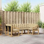 vidaXL Ensemble de canapés d'extérieur 6 Pièces Blanc et Beige