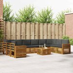 vidaXL Ensemble de canapés d'extérieur 11 pc Naturel et Anthracite