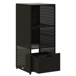 vidaXL Armoire de rangement de jardin noir 50x55x115 cm résine tressée