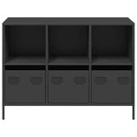 vidaXL Buffet noir 101 5x39x73 5 cm acier laminé à froid