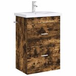 vidaXL Meuble sous lavabo de salle de bain Chêne fumé