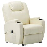 Vidaxl fauteuil releveur inclinable crème similicuir