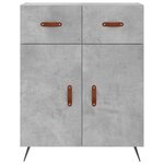 vidaXL Buffet haut Gris béton 69 5x34x180 cm Bois d'ingénierie