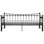 vidaXL Cadre de canapé-lit extensible sans matelas Noir Métal 90x200cm