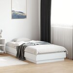 vidaXL Cadre de lit sans matelas avec lumières LED blanc 75x190 cm