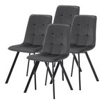 Lot de 4 chaises de salle à manger moderne design robuste 89 x 44 x 54 cm gris foncé 03_0009841