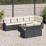 vidaXL Ensemble de canapé de jardin 9 Pièces Noir Poly rotin
