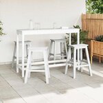 vidaXL Ensemble de bar de jardin 4 Pièces Blanc HDPE