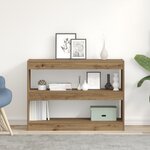 vidaXL Bibliothèque/Séparateur de pièce - Chêne artisan - 100x30x72 cm - Fabriqué en bois d'ingénierie