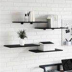 vidaXL Étagère à livres 4 Pièces Noir 60 x 30 x 1.5 cm Bois d'ingénierie