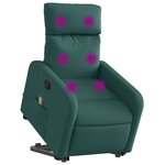 vidaXL Fauteuil inclinable de massage Vert foncé Tissu