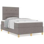 vidaXL Lit boxspring avec matelas taupe petit double tissu