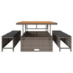 vidaXL Ensemble de salle à manger pour jardin 3 Pièces Gris Poly rotin