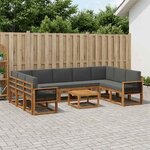 vidaXL Ensemble de canapés d'extérieur 10 Pièces Naturel et Anthracite