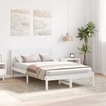 vidaXL Cadre de lit Blanc 135 x 190 cm Bois de pin massif