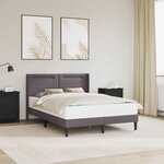 vidaXL Cadre de lit avec bandes LED Gris 120 x 190 cm Simili cuir