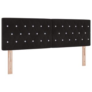 vidaXL Tête de Lit LED avec des lumières à LED Noir 144 cm Velours