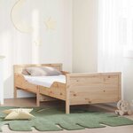 vidaXL Cadre de lit avec matelas Marron 80 x 200 cm Bois massif en pin