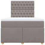 vidaXL Sommier à lattes de lit avec matelas taupe 120x190 cm tissu
