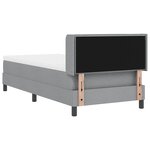 vidaXL Lit Box Spring avec matelas - Gris clair  100 x 200 cm  tissu
