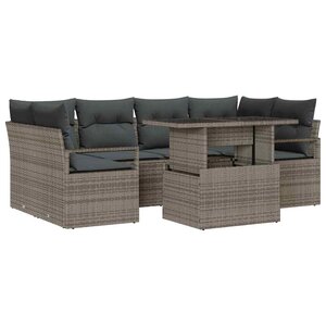 vidaXL Ensemble de canapé de jardin 7 Pièces Gris 100 x 55 x 73 cm