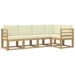 vidaXL Ensemble de canapés d'extérieur 5 Pièces Blanc et crème
