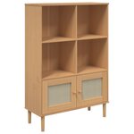 vidaXL Bibliothèque SENJA aspect de rotin marron bois massif de pin