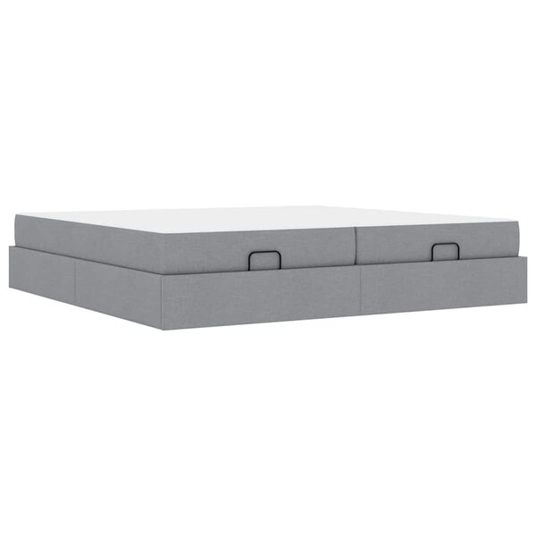 vidaXL Cadre de lit avec stockage Gris clair 200 x 200 cm tissu