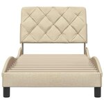 vidaXL Cadre de lit sans matelas crème 90x190 cm tissu
