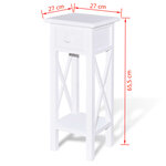 vidaXL Table d'appoint avec tiroir Blanc