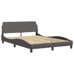 vidaXL Lit avec matelas gris 140x200 cm similicuir