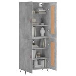 vidaXL Buffet haut Gris béton 69 5x34x180 cm Bois d'ingénierie