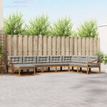 vidaXL Ensemble de canapés d'extérieur 8 pc Gris Naturel et Clair