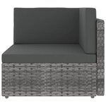 Salon de jardin meuble d'extérieur ensemble de mobilier 6 pièces avec coussins gris résine tressée 02_0016806