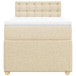 vidaXL Sommier à lattes de lit et matelas Crème 90x190 cm Tissu