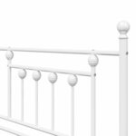 vidaXL Cadre de lit de jour avec tête de lit Blanc 90 x 200 cm Acier