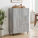 vidaXL Buffet Sonoma gris 66 x 34 5 x 91 5 cm Bois d'ingénierie