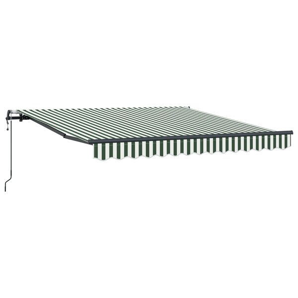 Store Rétractable Automatique vidaXL Vert et Blanc 350x250 cm