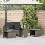 vidaXL Salon de jardin 5 Pièces avec coussins empilable gris polyrotin