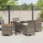 vidaXL Ensemble de salle à manger pour jardin 5 Pièces Gris polyrotin
